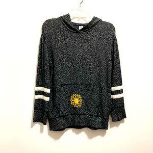 Old Navy Girl Sweater Hoodie Gray Striped